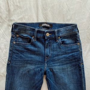 Stretchy Mid-Rise Skinny Blue Jeans